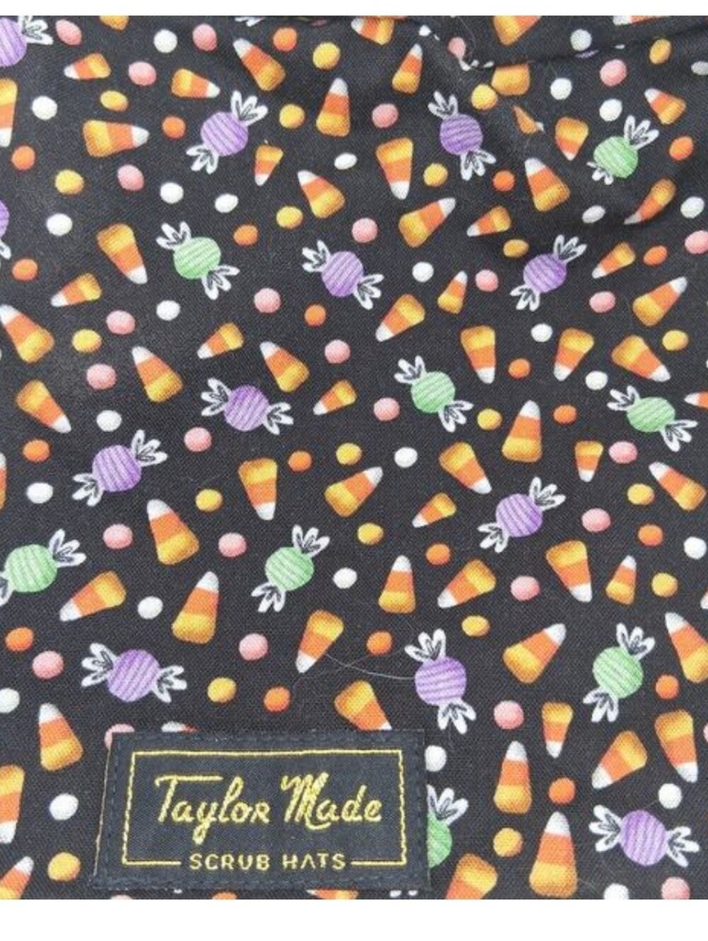 TaylorMade Black Halloween Candy Print Scrub Hat